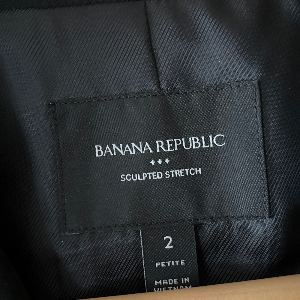 Banana Republic sculpted stretch Black Women's one button blazer-lined-NWT-2P - Picture 2 of 8